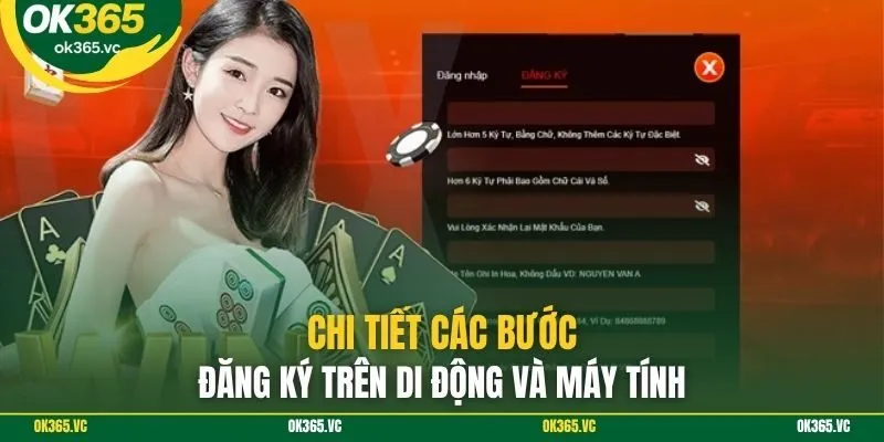Chi tiết các bước đăng ký trên di động và máy tính